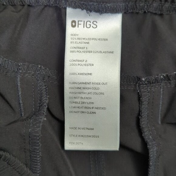 Figs Scrub Set Men's XXL/XL Black FionX Fabric Leon Three Pocket Top Joggers - Picture 15 of 16